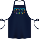 Dinosaur Alphabet T-Rex Velociraptor Cotton Apron 100% Organic Navy Blue