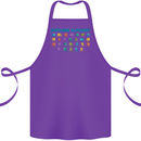Dinosaur Alphabet T-Rex Velociraptor Cotton Apron 100% Organic Purple