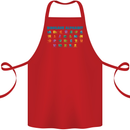 Dinosaur Alphabet T-Rex Velociraptor Cotton Apron 100% Organic Red