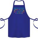 Dinosaur Alphabet T-Rex Velociraptor Cotton Apron 100% Organic Royal Blue