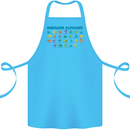 Dinosaur Alphabet T-Rex Velociraptor Cotton Apron 100% Organic Turquoise