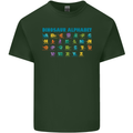 Dinosaur Alphabet T-Rex Velociraptor Mens Cotton T-Shirt Tee Top Forest Green
