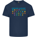 Dinosaur Alphabet T-Rex Velociraptor Mens Cotton T-Shirt Tee Top Navy Blue