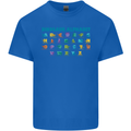 Dinosaur Alphabet T-Rex Velociraptor Mens Cotton T-Shirt Tee Top Royal Blue