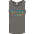 Dinosaur Alphabet T-Rex Velociraptor Mens Vest Tank Top Charcoal