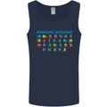 Dinosaur Alphabet T-Rex Velociraptor Mens Vest Tank Top Navy Blue
