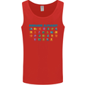 Dinosaur Alphabet T-Rex Velociraptor Mens Vest Tank Top Red