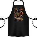 Dinosaur Collage T-Rex Raptor Dragons Cotton Apron 100% Organic Black