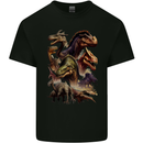 Dinosaur Collage T-Rex Raptor Dragons Mens Cotton T-Shirt Tee Top Black