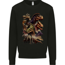 Dinosaur Collage T-Rex Raptor Dragons Mens Sweatshirt Jumper Black