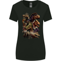 Dinosaur Collage T-Rex Raptor Dragons Womens Wider Cut T-Shirt Black