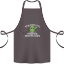 Dinosaur Coming Soon New Baby Pregnancy Cotton Apron 100% Organic Dark Grey