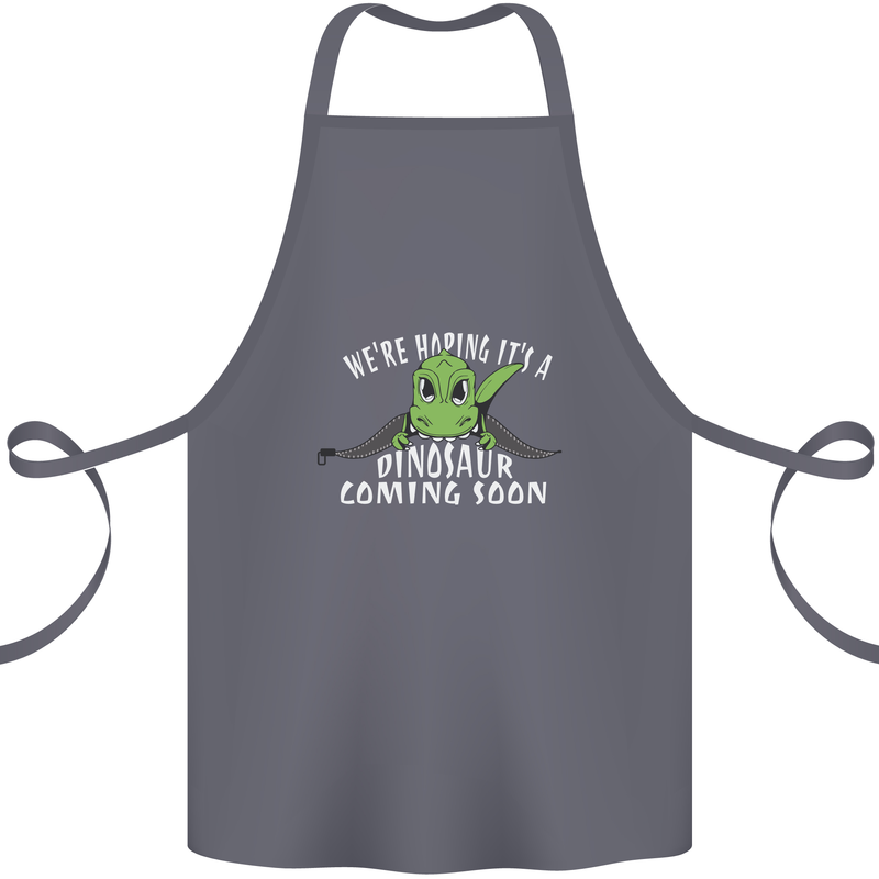 Dinosaur Coming Soon New Baby Pregnancy Cotton Apron 100% Organic Steel