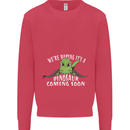 Dinosaur Coming Soon New Baby Pregnancy Kids Sweatshirt Jumper Heliconia