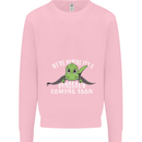 Dinosaur Coming Soon New Baby Pregnancy Kids Sweatshirt Jumper Light Pink