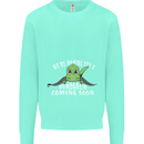 Dinosaur Coming Soon New Baby Pregnancy Kids Sweatshirt Jumper Peppermint