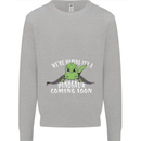 Dinosaur Coming Soon New Baby Pregnancy Kids Sweatshirt Jumper Sports Grey
