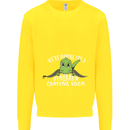 Dinosaur Coming Soon New Baby Pregnancy Kids Sweatshirt Jumper Yellow