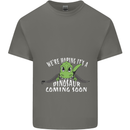 Dinosaur Coming Soon New Baby Pregnancy Kids T-Shirt Childrens Charcoal
