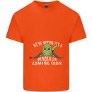 Dinosaur Coming Soon New Baby Pregnancy Kids T-Shirt Childrens Orange