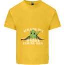 Dinosaur Coming Soon New Baby Pregnancy Kids T-Shirt Childrens Yellow