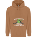 Dinosaur Coming Soon New Baby Pregnancy Mens 80% Cotton Hoodie Caramel Latte