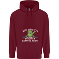 Dinosaur Coming Soon New Baby Pregnancy Mens 80% Cotton Hoodie Maroon
