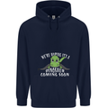 Dinosaur Coming Soon New Baby Pregnancy Mens 80% Cotton Hoodie Navy Blue