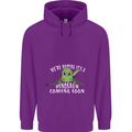 Dinosaur Coming Soon New Baby Pregnancy Mens 80% Cotton Hoodie Purple
