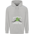Dinosaur Coming Soon New Baby Pregnancy Mens 80% Cotton Hoodie Sports Grey