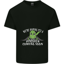 Dinosaur Coming Soon New Baby Pregnancy Mens Cotton T-Shirt Tee Top Black