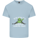 Dinosaur Coming Soon New Baby Pregnancy Mens Cotton T-Shirt Tee Top Light Blue