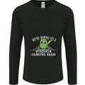 Dinosaur Coming Soon New Baby Pregnancy Mens Long Sleeve T-Shirt Black