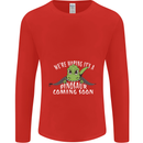 Dinosaur Coming Soon New Baby Pregnancy Mens Long Sleeve T-Shirt Red