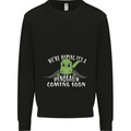 Dinosaur Coming Soon New Baby Pregnancy Mens Sweatshirt Jumper Black