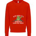 Dinosaur Coming Soon New Baby Pregnancy Mens Sweatshirt Jumper Bright Red