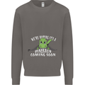 Dinosaur Coming Soon New Baby Pregnancy Mens Sweatshirt Jumper Charcoal