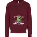 Dinosaur Coming Soon New Baby Pregnancy Mens Sweatshirt Jumper Maroon