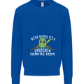 Dinosaur Coming Soon New Baby Pregnancy Mens Sweatshirt Jumper Royal Blue