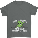 Dinosaur Coming Soon New Baby Pregnancy Mens T-Shirt 100% Cotton Charcoal