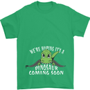 Dinosaur Coming Soon New Baby Pregnancy Mens T-Shirt 100% Cotton Irish Green