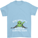 Dinosaur Coming Soon New Baby Pregnancy Mens T-Shirt 100% Cotton Light Blue
