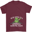 Dinosaur Coming Soon New Baby Pregnancy Mens T-Shirt 100% Cotton Maroon