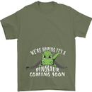 Dinosaur Coming Soon New Baby Pregnancy Mens T-Shirt 100% Cotton Military Green