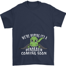 Dinosaur Coming Soon New Baby Pregnancy Mens T-Shirt 100% Cotton Navy Blue