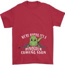 Dinosaur Coming Soon New Baby Pregnancy Mens T-Shirt 100% Cotton Red