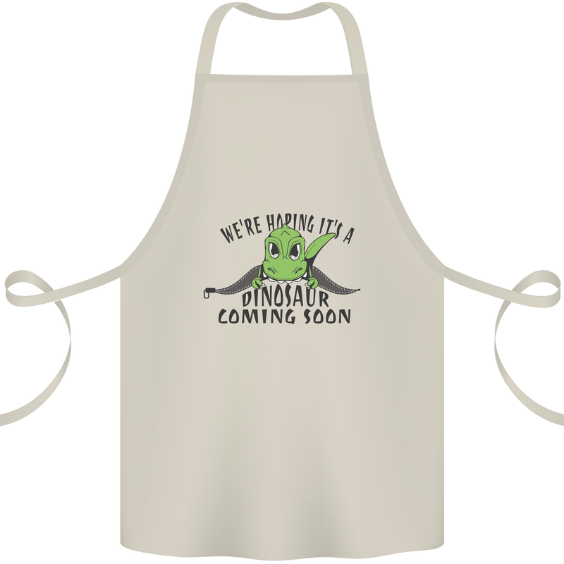 Dinosaur Coming Soon New Baby Pregnancy Pregnant Cotton Apron 100% Organic Natural
