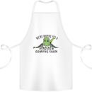 Dinosaur Coming Soon New Baby Pregnancy Pregnant Cotton Apron 100% Organic White