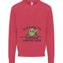 Dinosaur Coming Soon New Baby Pregnancy Pregnant Kids Sweatshirt Jumper Heliconia