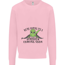 Dinosaur Coming Soon New Baby Pregnancy Pregnant Kids Sweatshirt Jumper Light Pink
